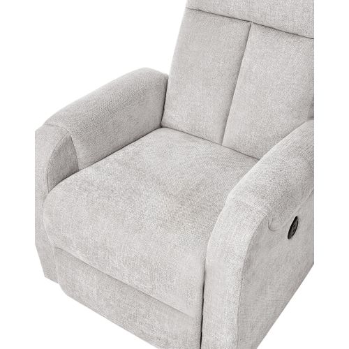 Fauteuil De Relaxation En Tissu Gris Avec LEDs Et Port USB Somero