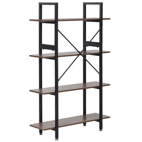 Bibliothèque 4 Étagères Bois Foncé Darby
