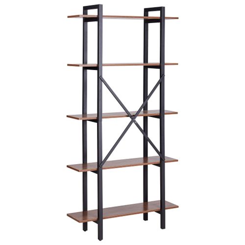 Bibliothèque 5 Étagères Bois Foncé Darby