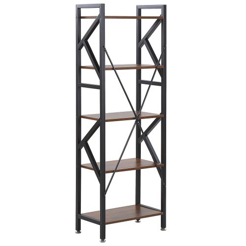 Bibliothèque 5 Étagères Bois Foncé Dale