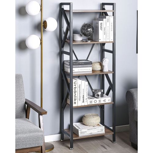 Bibliothèque 5 Étagères Bois Foncé Dale