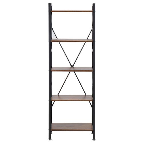 Bibliothèque 5 Étagères Bois Foncé Dale