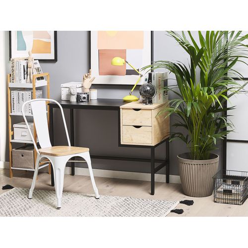 Table De Bureau Harper Noir 100 Cm 48 Cm Avec Tiroirs