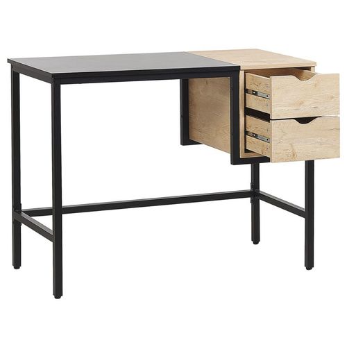 Table De Bureau Harper Noir 100 Cm 48 Cm Avec Tiroirs