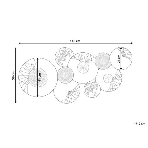 Décoration Murale En Métal Argenté / Noire Cesium
