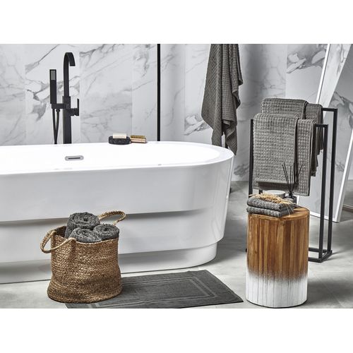 Lot De 11 Serviettes De Bain En Coton Gris Atai