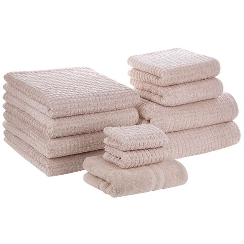 Lot De 11 Serviettes De Bain En Coton Rose Atai