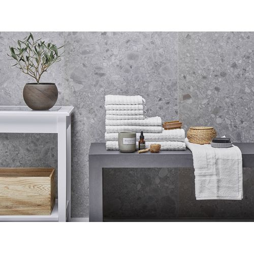 Lot De 9 Serviettes De Bain En Coton Blanc Atai