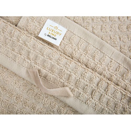 Lot De 9 Serviettes De Bain En Coton Beige Atai