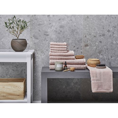 Lot De 9 Serviettes De Bain En Coton Rose Atai