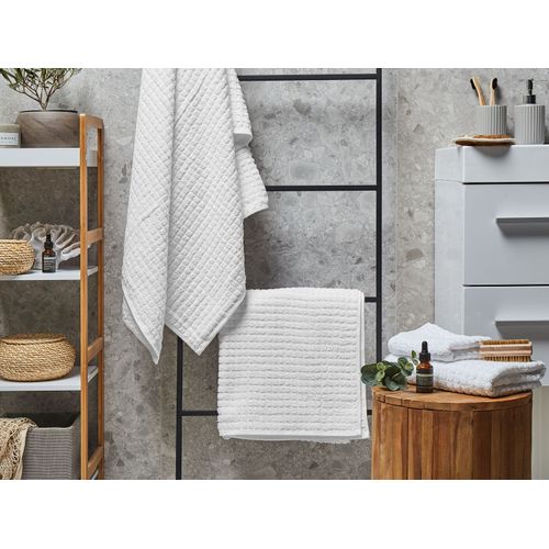 Lot De 4 Serviettes De Bain En Coton Blanc Atai