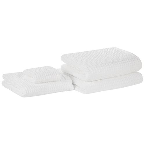 Lot De 4 Serviettes De Bain En Coton Blanc Atai