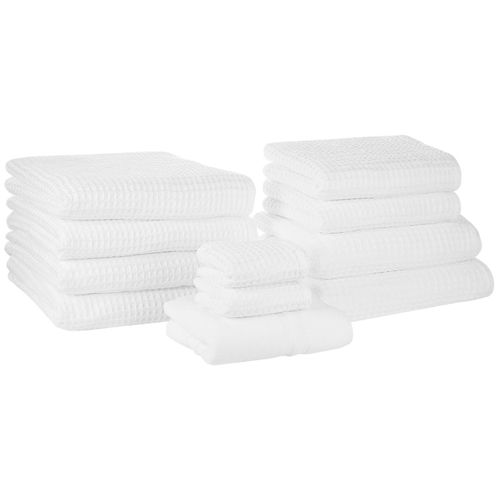 Lot De 11 Serviettes De Bain En Coton Blanc Areora