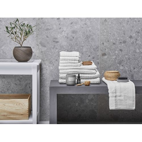 Lot De 9 Serviettes De Bain En Coton Blanc Areora