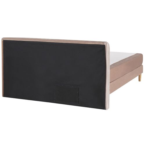 Lit Boxspring En Velours Beige 160 X 200 Cm Marquise