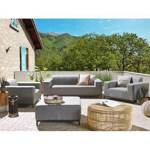 Ensemble De Salon De Jardin Avec Table 5 Places Rovigo Gris