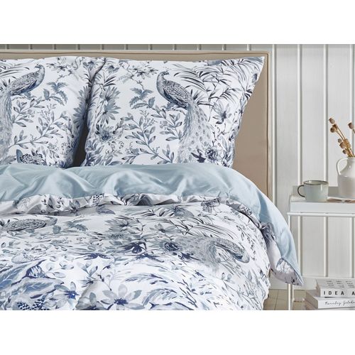 Parure De Lit Motif Floral Blanc Et Bleu 135 X 200 Cm Ballard