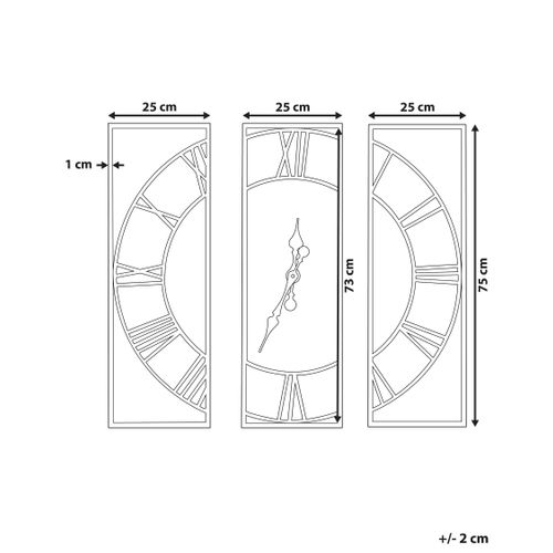 Horloge Murale 75 X 75 Cm En Bois Et Noire Coatlan
