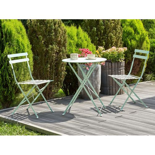 Ensemble Pour Bistro Métal Vert Menthe Fiori