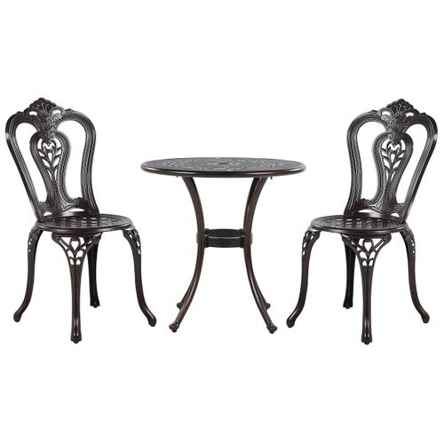 Ensemble Pour Bistro Métal Marron Foncé Bovino
