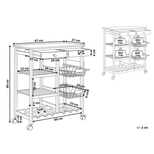 Desserte De Cuisine En Bambou Clair Morino