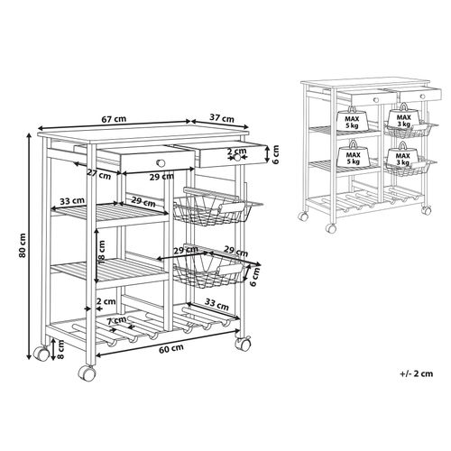 Desserte De Cuisine En Bambou Clair Morino