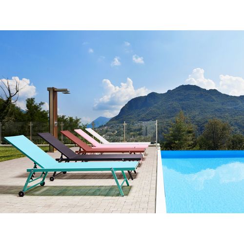 Chaise Longue Métal Rouge Bordeaux Portofino