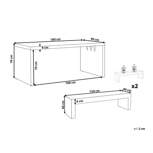 Set De Salle à Manger Béton Gris Taranto