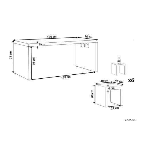 Set De Salle à Manger Béton Gris Taranto