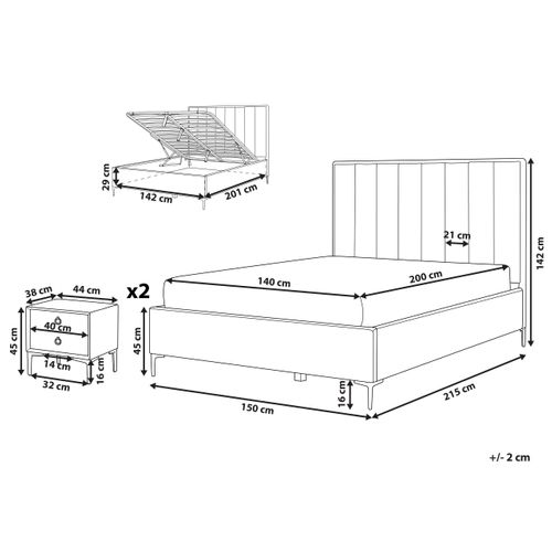 Ensemble De Chambre Velours Sezanne 140 X 200 Cm Gris Clair