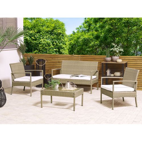 Set De Jardin Polyrotin Bois Clair Marsala