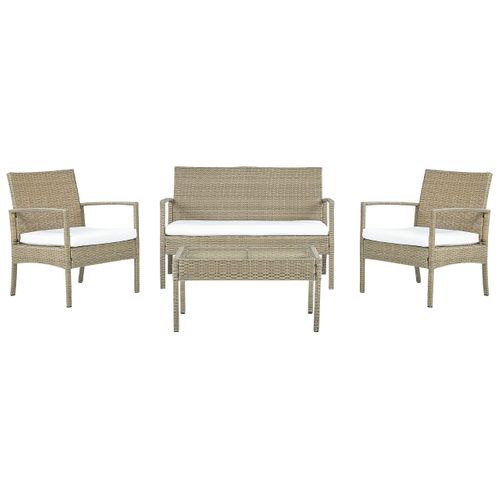 Set De Jardin Polyrotin Bois Clair Marsala