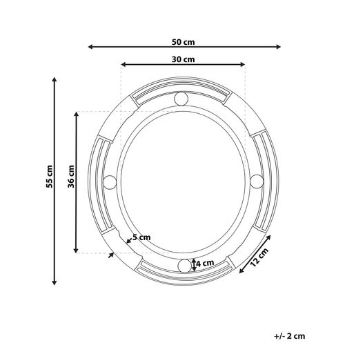 Miroir 55 Cm Noir Moulins