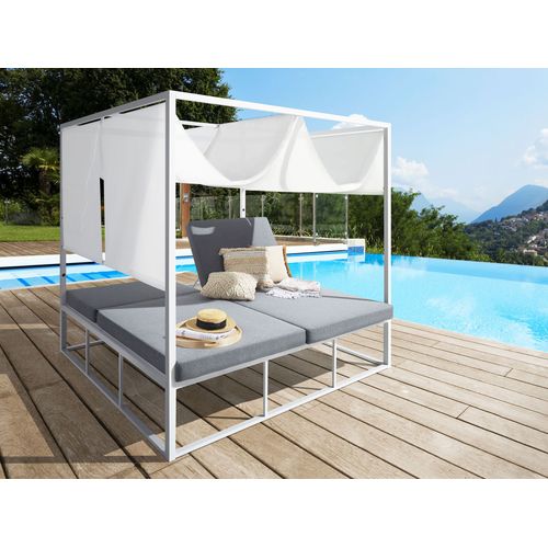 Chaise Longue De Jardin Métal Blanc Pallanza