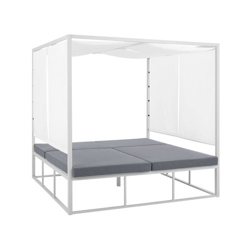 Chaise Longue De Jardin Métal Blanc Pallanza