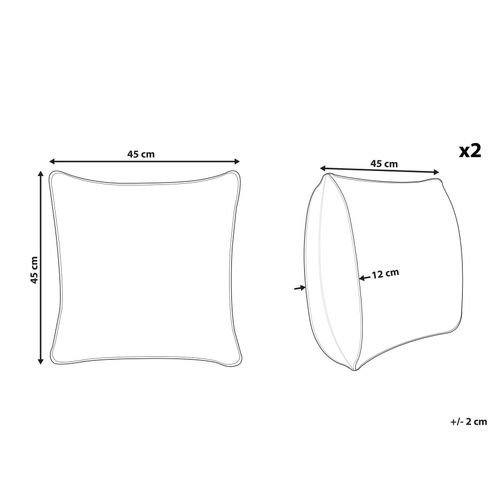 Lot De 2 Coussins Jaune Manju 45 X 45 Cm