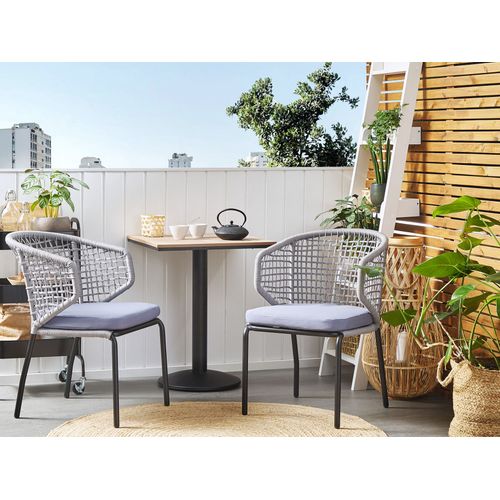 Table De Jardin 60 X 60 Cm Matériaux Synthétiques Bois Clair Palmi
