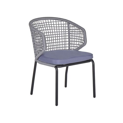 Ensemble Pour Bistro Avec Coussin Métal Gris Palmi