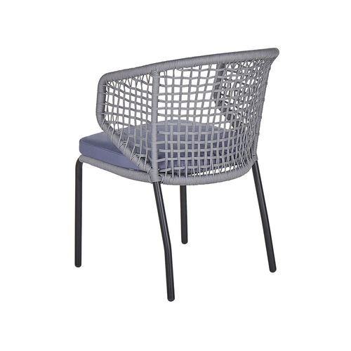 Ensemble Pour Bistro Avec Coussin Métal Gris Palmi