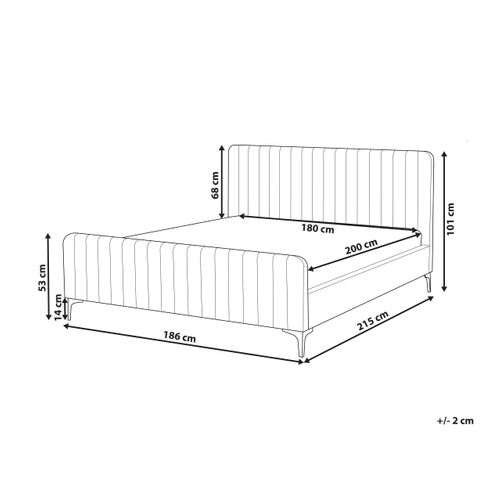 Lit Double En Velours Taupe 180 X 200 Cm Lunan