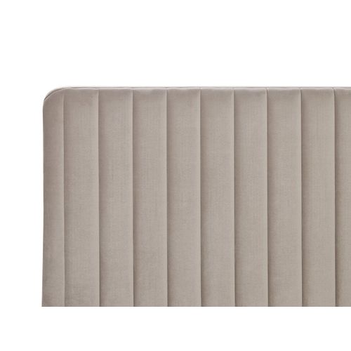 Lit Double En Velours Taupe 180 X 200 Cm Lunan