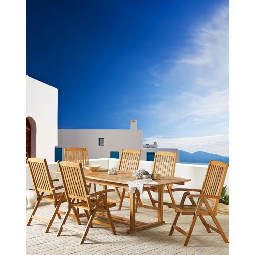 Chaise De Jardin Set De 6 Bois Bois Clair Java