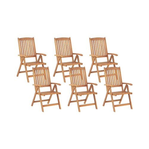 Chaise De Jardin Set De 6 Bois Bois Clair Java
