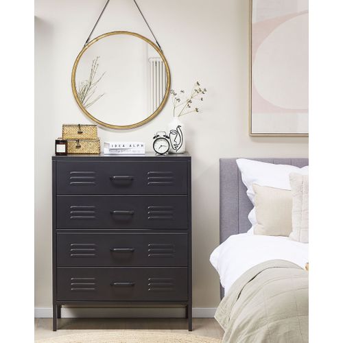 Armoire 4 Tiroirs En Acier Noir Enago