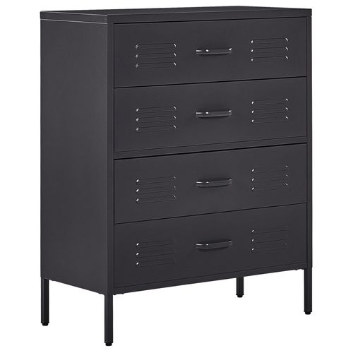 Armoire 4 Tiroirs En Acier Noir Enago