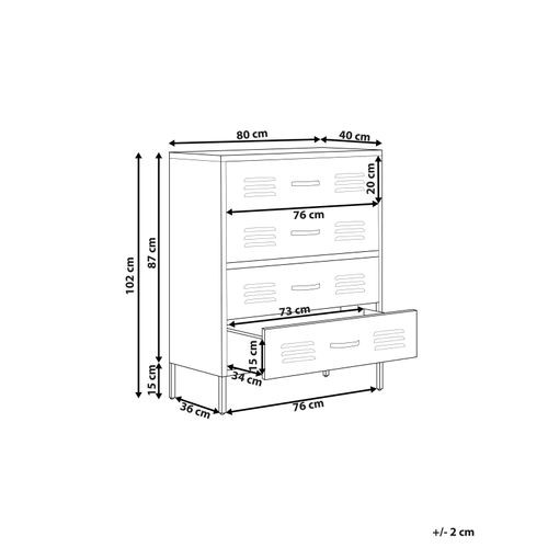 Armoire 4 Tiroirs En Acier Noir Enago