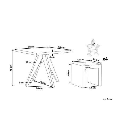 Set De Salle à Manger Béton Gris Olbia/taranto