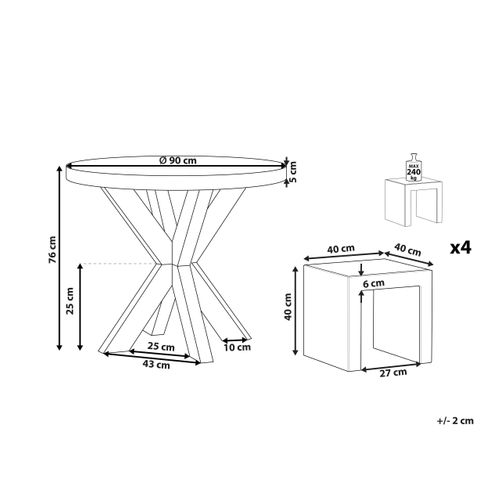 Set De Salle à Manger Béton Gris Olbia/taranto