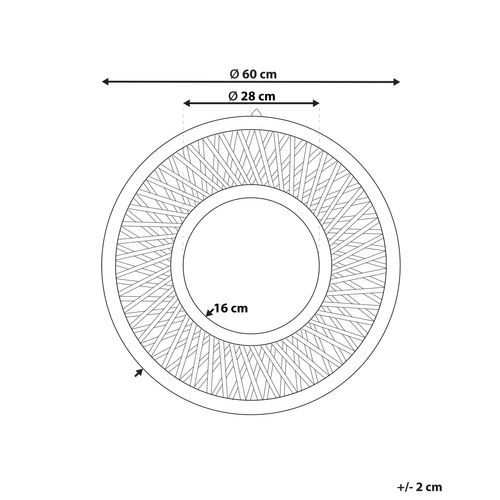 Miroir 60 Cm Bois Clair Bacata