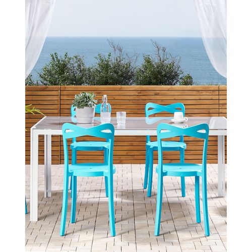 Chaise De Jardin Set De 6 Matière Synthétique Turquoise Camogli